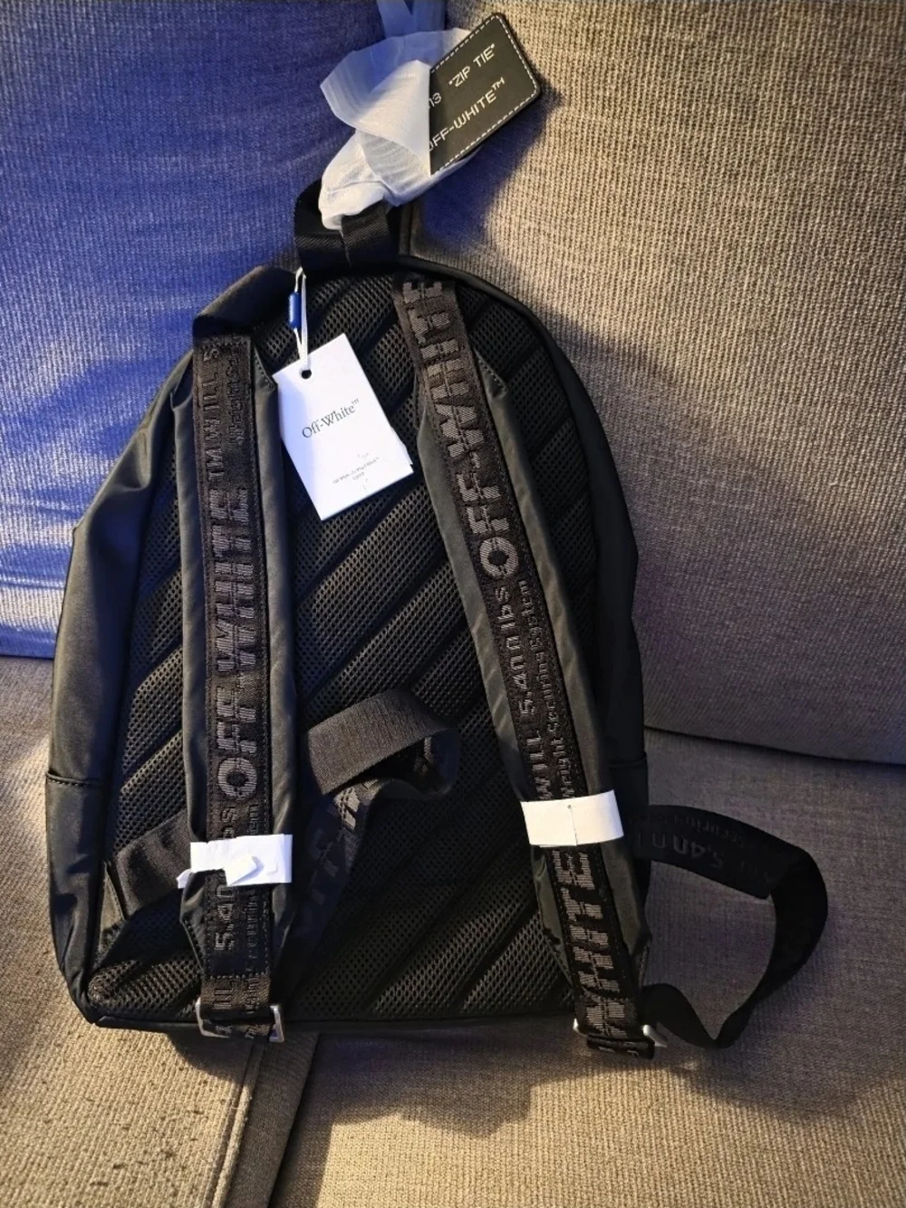 Off-White Arrows Nylon Multi-Pocket Backpack Leather Appliqué Industrial BNWT